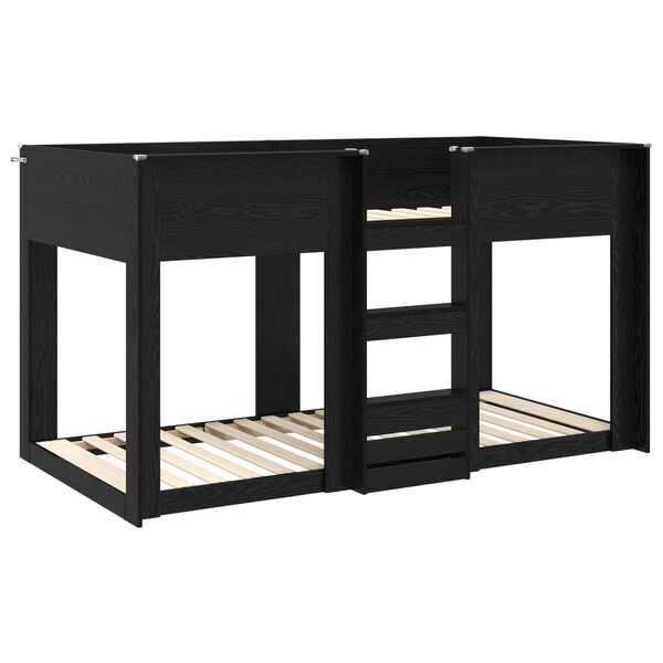 vidaXL Poschodov&aacute; posteľ pre deti Čierny dub 80 x 200 cm