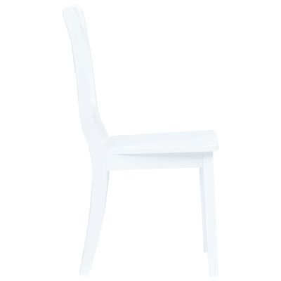 vidaXL Jedálenské stoličky 4 ks biele masívne kaučukové drevo