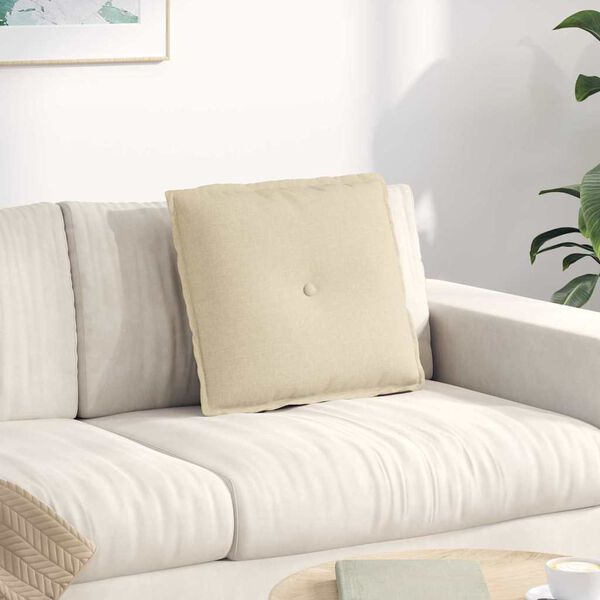 vidaXL Poduška na chrbát Krémová 50 x 19 x 45 cm látka
