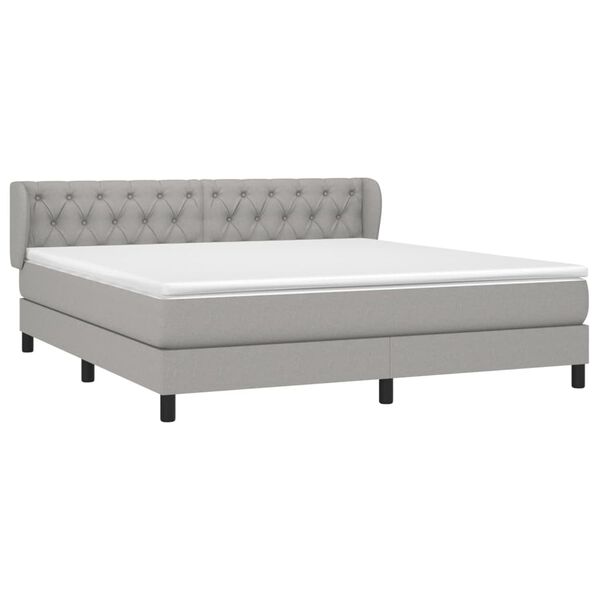 vidaXL Boxspring posteľ s matracom svetlosiv&aacute; 100x200 cm l&aacute;tka