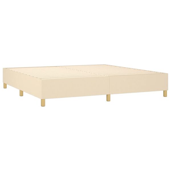 vidaXL Boxspring posteľ s matracom kr&eacute;mov&aacute; 200x200 cm l&aacute;tka