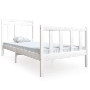 vidaXL Posteľn&yacute; r&aacute;m biely mas&iacute;vne drevo 100x200 cm
