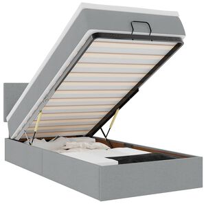 vidaXL Osmansk&aacute; posteľ s matracom a LED svetlosiv&aacute; 80x200cm l&aacute;tka