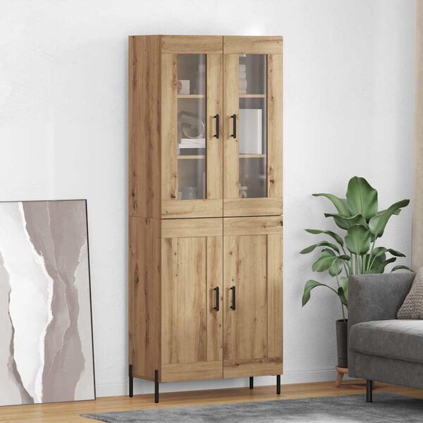vidaXL Highboard Remeseln&yacute; dub 69,5 x 34 x 180 cm Kompozitn&eacute; drevo