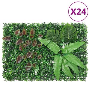 vidaXL Umel&yacute; plot z rastl&iacute;n 24 ks zelen&yacute; 40x60 cm