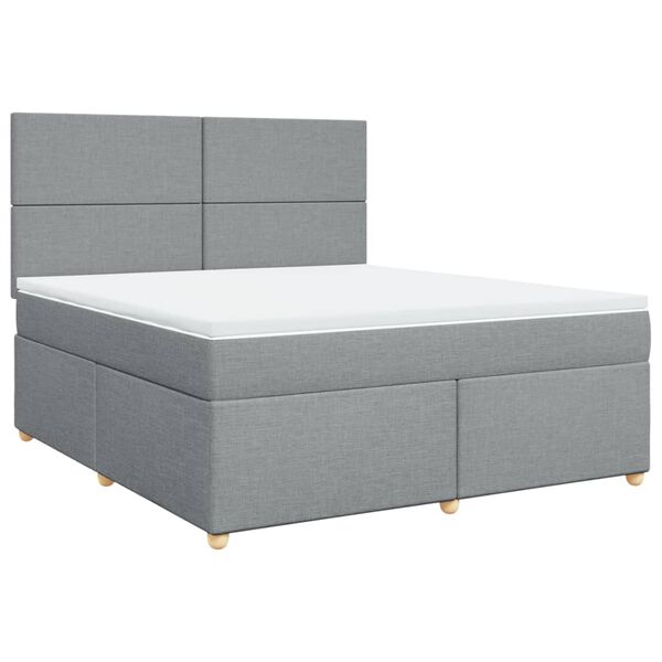 vidaXL Boxspring posteľ s matracom bledosiv&aacute; 180x200 cm l&aacute;tka
