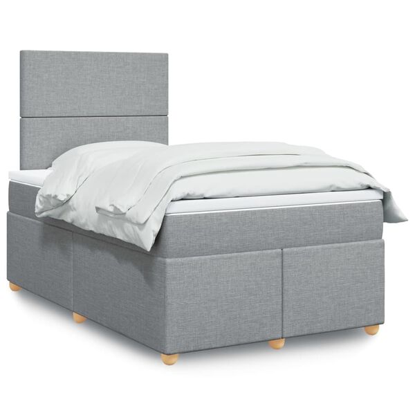 vidaXL Boxspring posteľ s matracom bledosiv&aacute; 120x190 cm l&aacute;tka