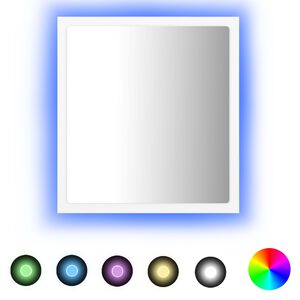vidaXL K&uacute;peľňov&eacute; zrkadlo s LED, biele 40x8,5x37 cm, akryl