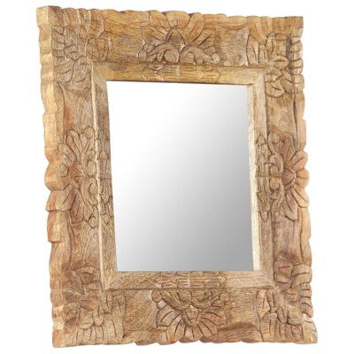 vidaXL Zrkadlo 50x50 cm masívne mangovníkové drevo