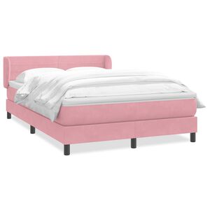 vidaXL Posteľn&yacute; r&aacute;m boxsping s matracom ružov&yacute; 140x220 cm zamat