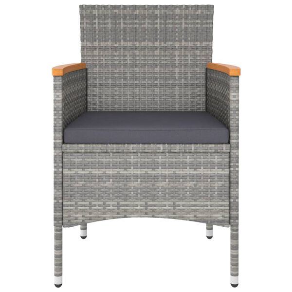 vidaXL 5-dielny záhradný bistro set polyratan a akáciové drevo sivý