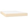 vidaXL Boxspring posteľ s matracom kr&eacute;mov&yacute; 140x190 cm l&aacute;tka