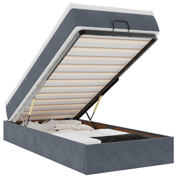 vidaXL Osmansk&yacute; r&aacute;m postele s matracom tmavosiv&aacute; 100x200 cm zamat