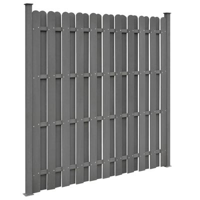 vidaXL Plotový panel s 2 stĺpikmi WPC 180x180 cm sivý