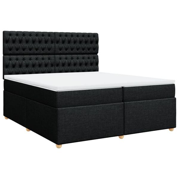 vidaXL Boxspring posteľ s matracom čierna 200x200 cm l&aacute;tka