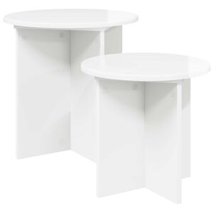 vidaXL Sada pr&iacute;ručn&yacute;ch stol&iacute;kov 2 pcs Biela s vysok&yacute;m leskom