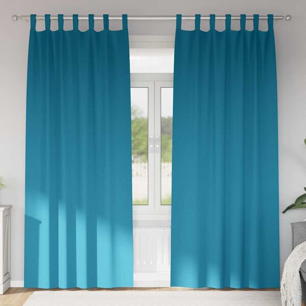 vidaXL Z&aacute;clony na zatemnenie s kr&uacute;žkami 2 pcs Tyrkysov&aacute; 225 x 140 cm