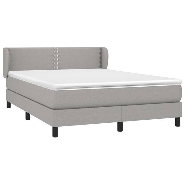 vidaXL Boxspring posteľ s matracom bledosiv&aacute; 140x200 cm l&aacute;tka