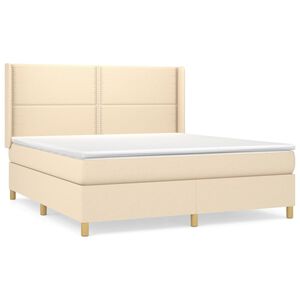 vidaXL Posteľn&yacute; r&aacute;m boxspring s matracom kr&eacute;mov&yacute; 180x200 cm l&aacute;tka