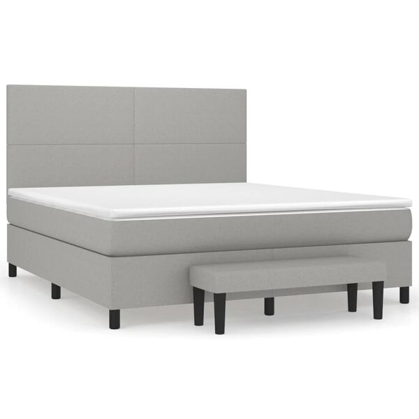 vidaXL Boxspring posteľ s matracom bledosiv&yacute; 180x200 cm l&aacute;tka