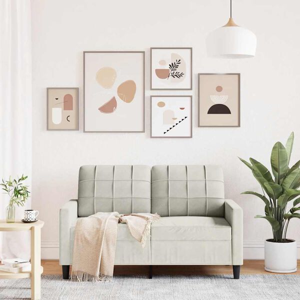 vidaXL 2-miestna pohovka krémová 120 cm zamat