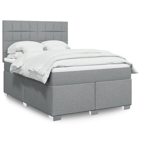 vidaXL Boxspring posteľ s matracom bledosiv&aacute; 140x200 cm l&aacute;tka