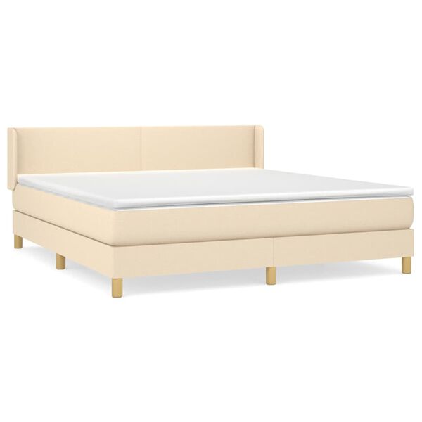 vidaXL Posteľn&yacute; r&aacute;m boxspring s matracom kr&eacute;mov&yacute; 180x200 cm l&aacute;tka