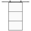 vidaXL Posuvn&eacute; dvere s kovan&iacute;m čierne 102x205 cm ESG sklo
