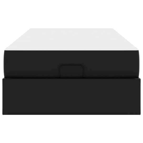 vidaXL R&aacute;m postele s matracom s matracmi 2 pcs Čierna PVC