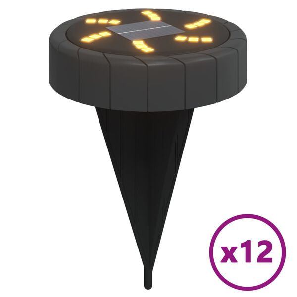 vidaXL Sol&aacute;rne zemn&eacute; svietidl&aacute; s hrotmi vonkaj&scaron;ie 12 ks tepl&eacute; biele