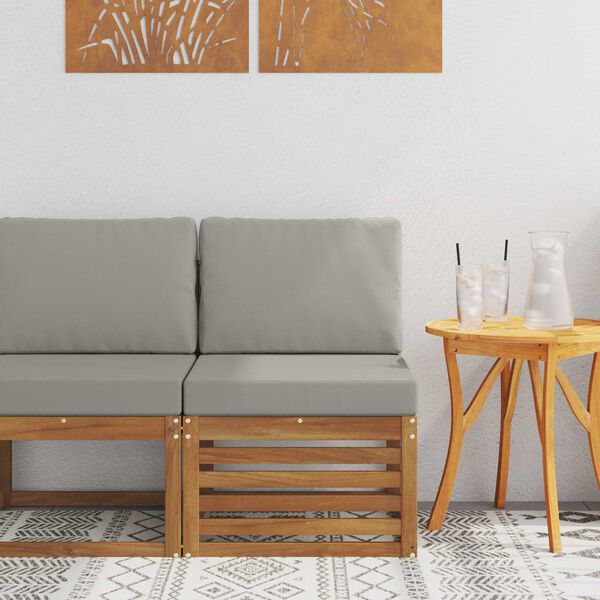 vidaXL Z&aacute;hradn&aacute; stredn&aacute; sedačka Pevn&eacute; ak&aacute;ciov&eacute; drevo Pr&iacute;rodn&aacute;