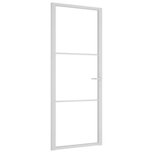 vidaXL Vn&uacute;torn&eacute; dvere 83x201,5 cm biele ESG sklo a hlin&iacute;k