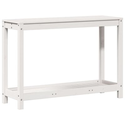 vidaXL Stôl na presádzanie s policou biely 108x35x75 cm borovica