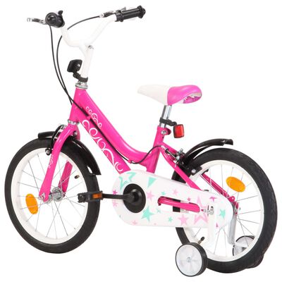 vidaXL Detský bicykel 16 palcový čierny a ružový