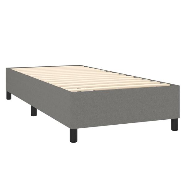vidaXL Boxspring posteľ s matracom tmavosiv&aacute; 90x190 cm l&aacute;tka
