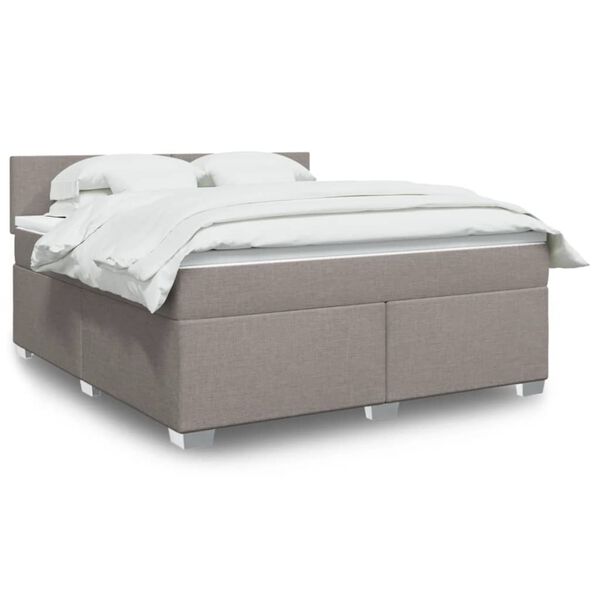 vidaXL Posteľn&yacute; r&aacute;m boxspring s matracom sivohned 180x200 cm l&aacute;tka