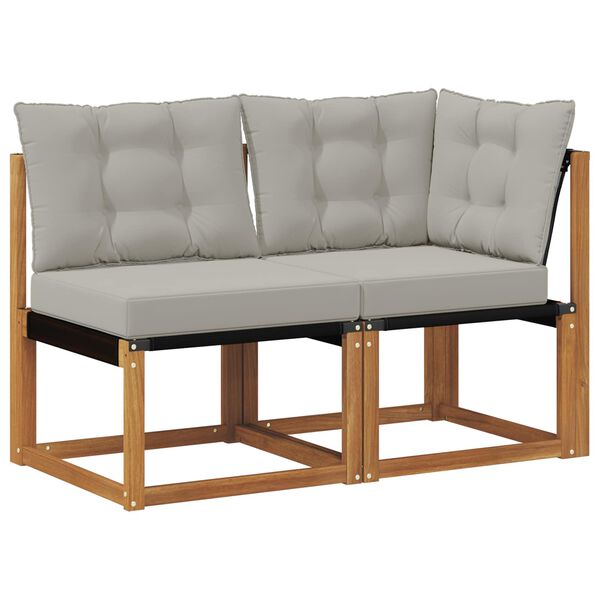 vidaXL Vonkaj&scaron;ia stredn&aacute; a rohov&aacute; pohovka s vank&uacute;&scaron;om 2 Kus Pr&iacute;rodn&aacute;