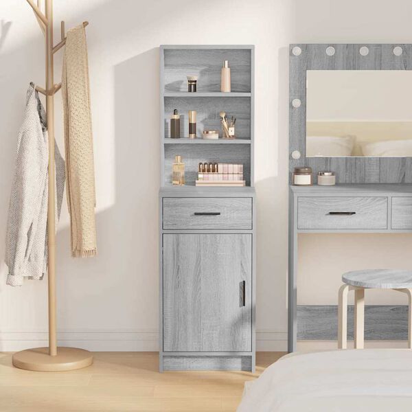 vidaXL Highboard Sivý Sonoma 40 x 40,5 x 135 cm Kompozitné drevo