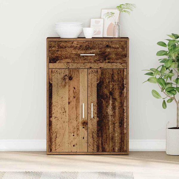 vidaXL Serv&iacute;rovacia skriňa so z&aacute;suvkou Star&eacute; drevo 60 x 30 x 84 cm