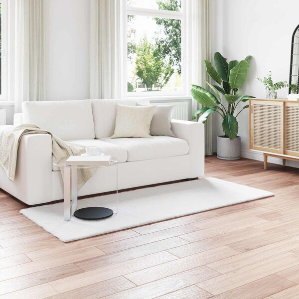 vidaXL Koberec z umelej kr&aacute;likovej kožu&scaron;iny Olite Biela 80 x 200 cm