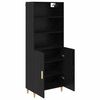 vidaXL Highboard Čierny dub 69,5 x 32,5 x 180 cm Kompozitn&eacute; drevo