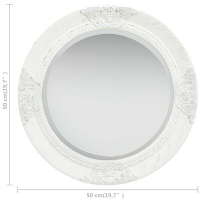 vidaXL Nástenné zrkadlo v barokovom štýle 50 cm biele