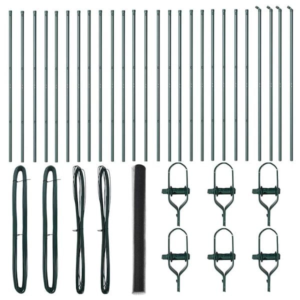vidaXL Plot s stĺpmi Sivá 1.6 x 50 m Ocel potiahnutá PVC