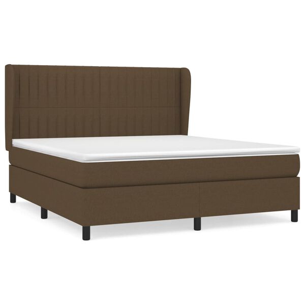 vidaXL Boxspring posteľ s matracom tmavohnedá 180x200 cm látka