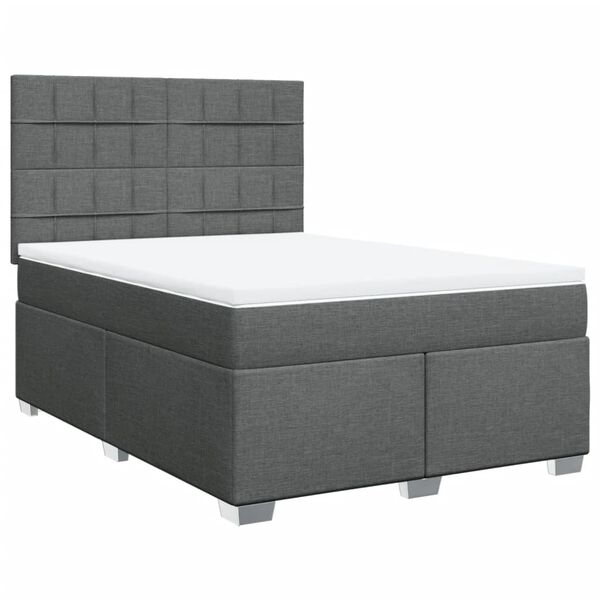 vidaXL Boxspring posteľ s matracom tmavosiv&aacute; 160x200 cm l&aacute;tka