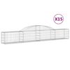 vidaXL Obl&uacute;kov&yacute; gabi&oacute;nov&yacute; k&ocirc;&scaron; 15 ks 300x30x40/60 cm pozinkovan&eacute; železo