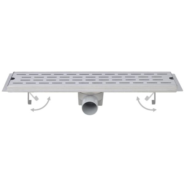 vidaXL Rovn&yacute; sprchov&yacute; odtok 2 ks vlnovka 530x140 mm nehrdzavej&uacute;ca oceľ