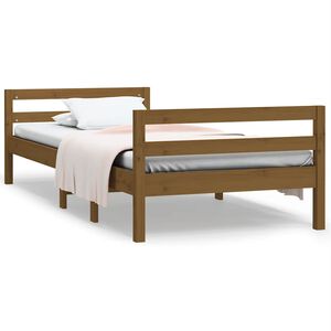 vidaXL Posteľn&yacute; r&aacute;m medovo-hned&yacute; 75x190 cm borovicov&yacute; mas&iacute;v