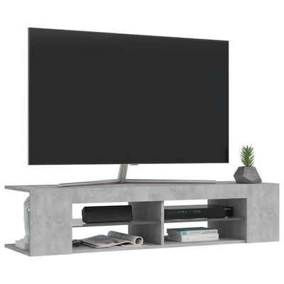 vidaXL TV skrinka s LED svetlami betónová sivá 135x39x30 cm