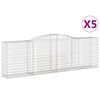 vidaXL Obl&uacute;kov&eacute; gabionov&eacute; ko&scaron;e 5 ks 400x50x120/140 cm pozink. železo